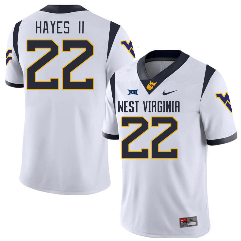 Men #22 Michael Hayes II West Virginia Mountaineers College 2024 New Uniforms Football Jerseys Stitc